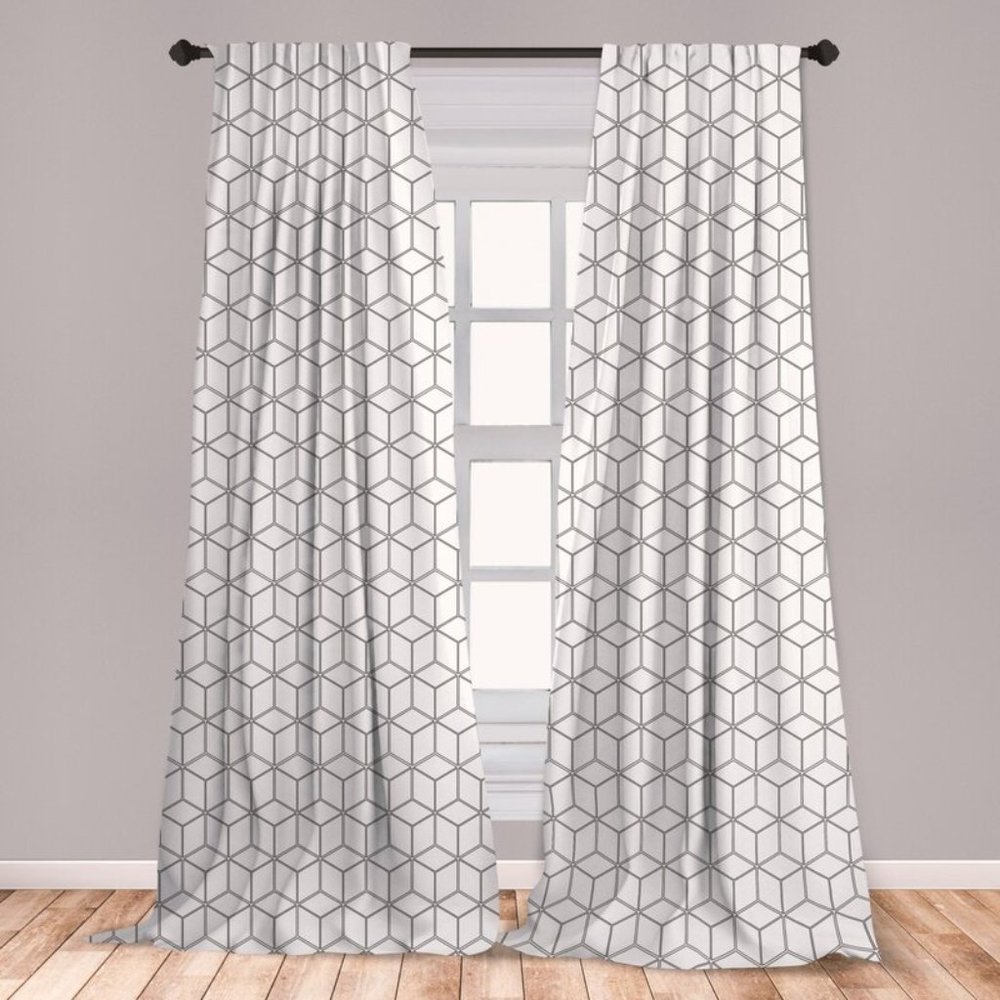 (4) Geometric Room Darkening Rod Pocket Curtain Panels 28" x 95"